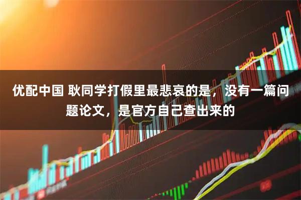 优配中国 耿同学打假里最悲哀的是，没有一篇问题论文，是官方自己查出来的